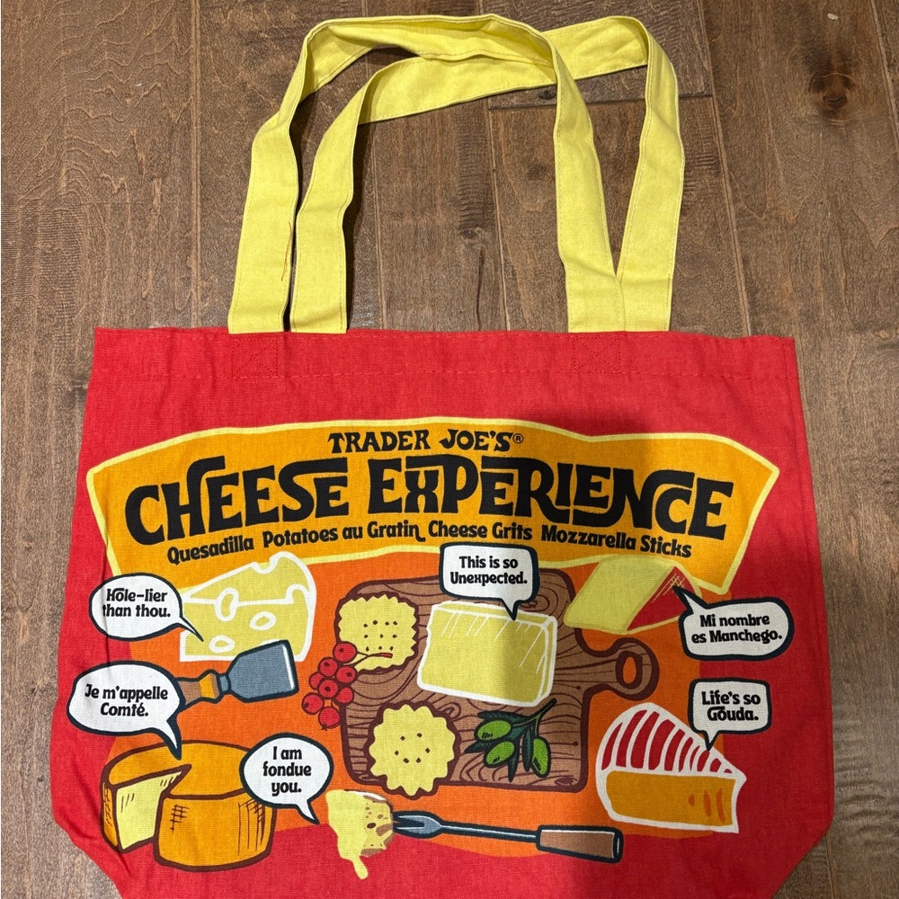 Trader Joe's Red and Yellow Cheese Experience Tote Bag